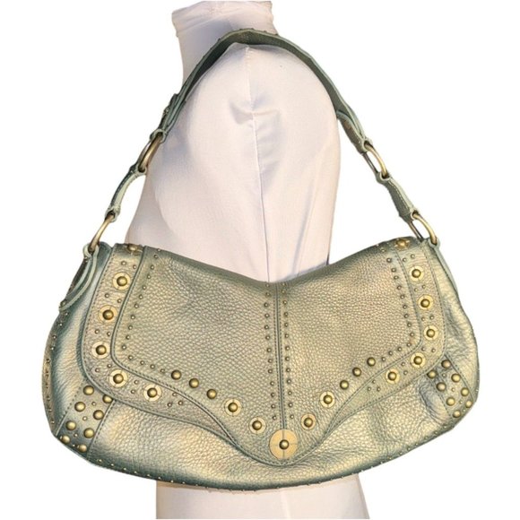 Cole Haan Handbags - Cole Hann Pebbled Leather Olive Green Shoulder Bag Vintage